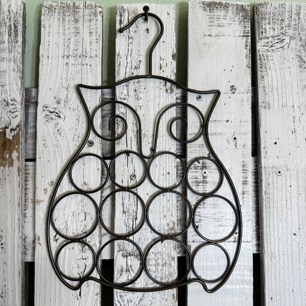 Bronze Owl Metal‎ Scarf Hanger Belt Tie Accessory Organizer Closet Storage Retro